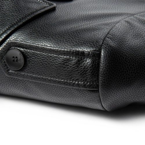 Áo da cừu thật dáng dài, thời trang AKD039 SK20 đen