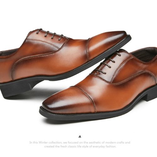 Giày da cao cấp, cao su gót cao 3-4cm Navy GTD019-Hạt cườm hở màu đen (phiên bản bình thường)