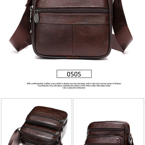 Túi xách da bò công sở, đeo chéo da thật Navy CVD007 – 6108 Đen