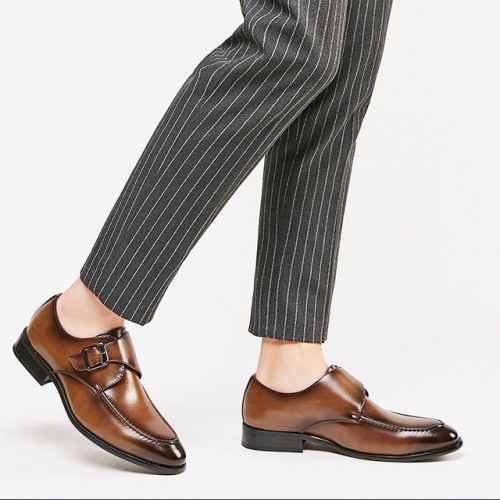 Giày tây Oxford, cao su gót cao 3-4cm Navy GTD022-Đen