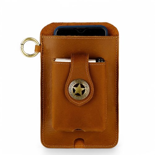Túi đeo hông đựng điện thoại da bò thật Navy CVD056 – 6103 Đen