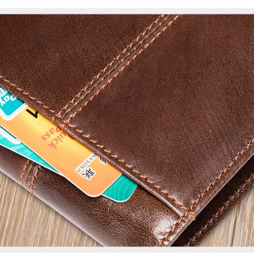 Ví da bò thời trang đa năng Navy CVD008 -8064 đỏ nâu