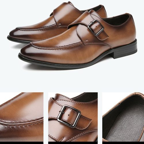Giày tây Oxford, cao su gót cao 3-4cm Navy GTD022-Đen