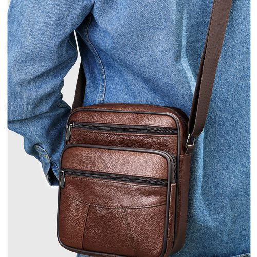 Túi xách da bò công sở, đeo chéo da thật Navy CVD007 – 6108 Đen