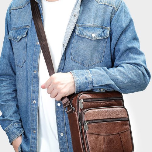 Túi xách da bò công sở, đeo chéo da thật Navy CVD007 – 6108 Đen