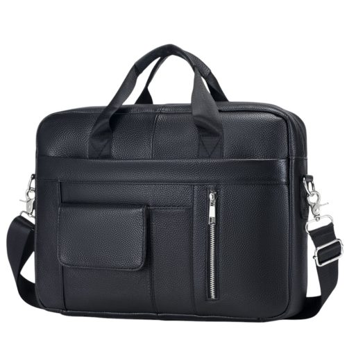 Cặp da bò đựng laptop công sở Navy CVD017 – Đen