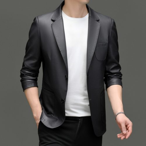 Áo vest da cừu thật thời trang AKD053 Đen