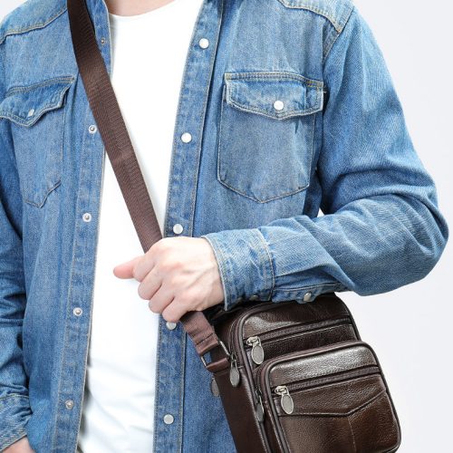 Túi xách da bò công sở, đeo chéo da thật Navy CVD007 – 6108 Đen