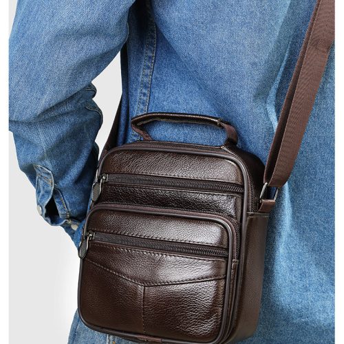 Túi xách da bò công sở, đeo chéo da thật Navy CVD007 – 6108 Đen