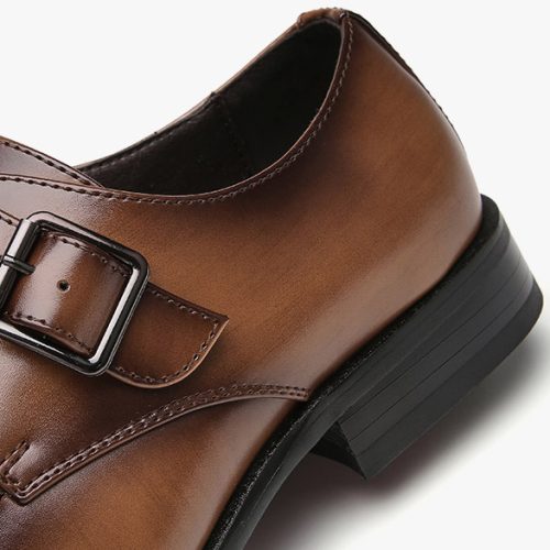 Giày tây Oxford, cao su gót cao 3-4cm Navy GTD022-Đen