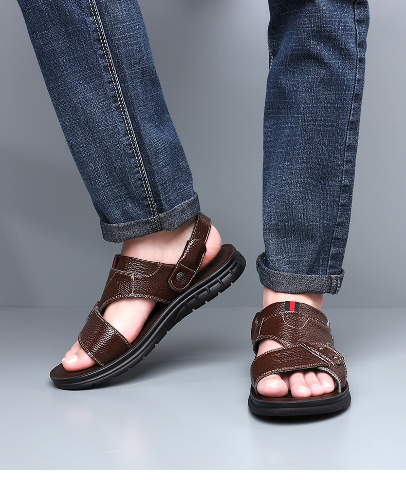 Giày sandal da bò thật