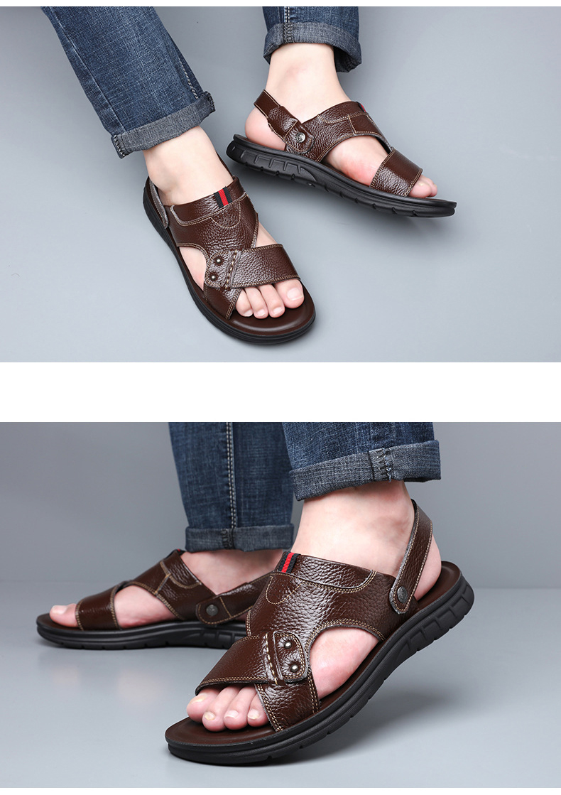 Giày sandal da bò thật