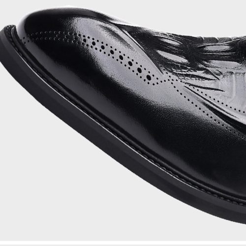 Giày da công sở, cao su gót cao 3-4cm Navy GTD017-Đen 189-1