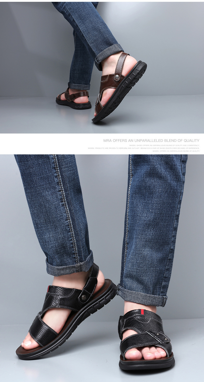 Giày sandal da bò thật
