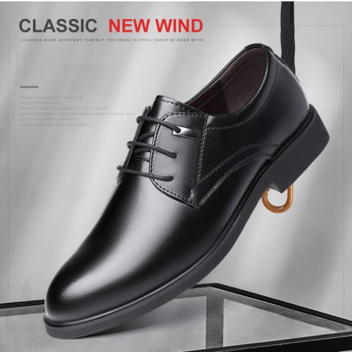 Giày cao nam công sở Navy GTD032- 2288 Đen (trơn) tăng chiều cao 5cm size 35-43