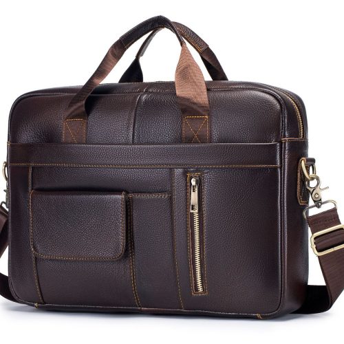 Cặp da bò đựng laptop công sở Navy CVD017 – Đen