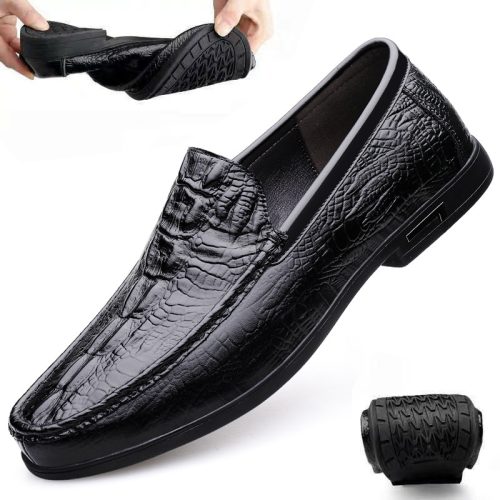 Giày Nam Công Sở Da Bò Vân Cá Sấu Navy Size 38-46 Sang Trọng Đẳng Cấp GTD049