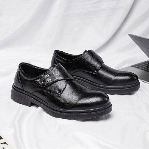 Giày Monkstrap Nam Da Bò Thật GTD062 Đen