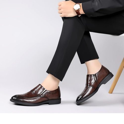 Giày Lười Da Nam Da Bò Thật GTD059 Nâu