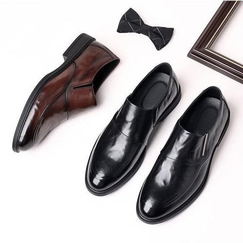 Giày Lười Da Nam Da Bò Thật GTD059 Nâu