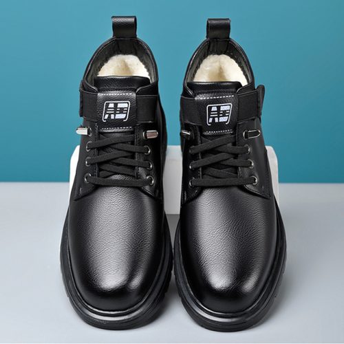 Giày Boot Nam Cổ Cao Da Bò Thật GTD051 Đen