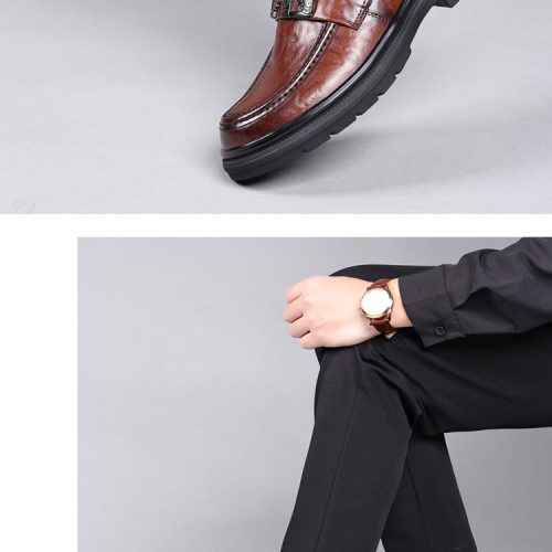Giày Loafer Nam Da Bò Thật Có Big Size GTD063 Đen