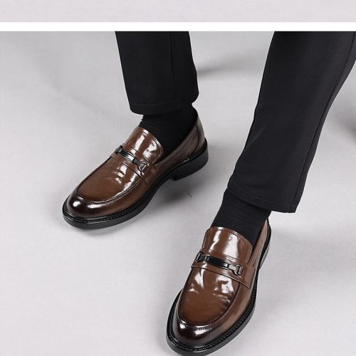 Giày Loafer Nam Da Bò Thật GTD065 Nâu