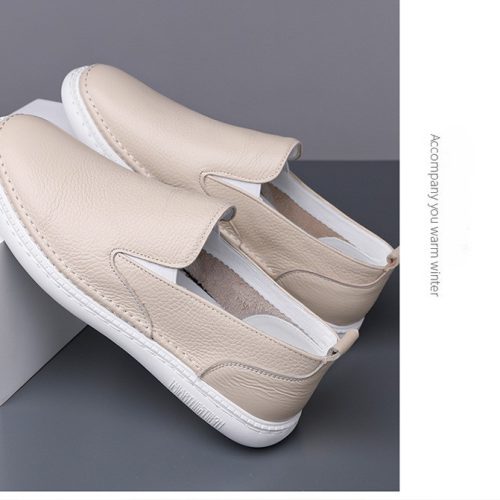Giày Lười Nam Da Bò Thật GTD056 Be