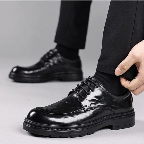 Giày Derby Nam Da Bò Thật GTD064 Nâu Lỗ