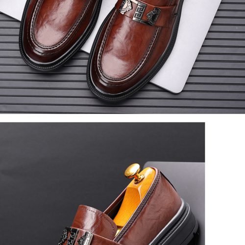Giày Loafer Nam Da Bò Thật Có Big Size GTD063 Đen
